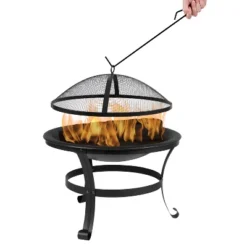 Flash Furniture 22" Round Wood Burning Firepit With Mesh Spark Screen And Poker -Flash Furniture Sale Store GUEST 22eb6b92 4432 491b b996 bba9c3dcd4bd