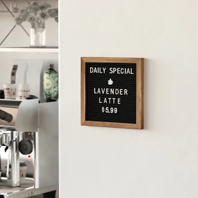 Flash Furniture Gracie 10x10 Felt Letter Board with Solid Wood Frame and 389 Character Set 2 Flash Furniture Gracie 10x10 Felt Letter Board with Solid Wood Frame and 389 Character Set - Image 2