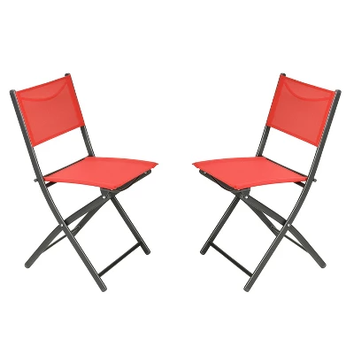 Flash Furniture Brazos Set of 2 Indoor/Outdoor Folding Chairs with Flex Comfort Mesh 4 Flash Furniture Brazos Set of 2 Indoor/Outdoor Folding Chairs with Flex Comfort Mesh - Image 4