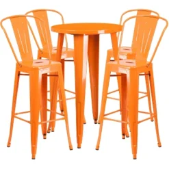 Flash Furniture Commercial Grade 24" Round Metal Bar Table Set with 4 Cafe Stools 11 Flash Furniture Commercial Grade 24" Round Metal Bar Table Set with 4 Cafe Stools -Flash Furniture Sale Store GUEST 24e3f30d 6576 41f6 86d3 c6bb576eb540