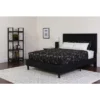Flash Furniture Roxbury Full Size Upholstered Platform Bed with 10" Pocket Spring Mattress, Black Fabric