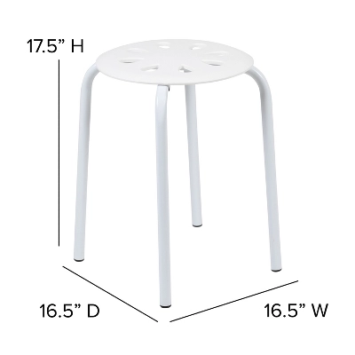 Flash Furniture 17.5" Plastic Nesting Stack Stools - Portable Flexible Seating (5 Pack) 4 Flash Furniture 17.5" Plastic Nesting Stack Stools - Portable Flexible Seating (5 Pack) - Image 4