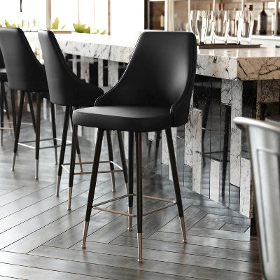 Flash Furniture Shelly Set of 2 Commercial LeatherSoft Counter Height Bar Stools 5 Flash Furniture Shelly Set of 2 Commercial LeatherSoft Counter Height Bar Stools - Image 5