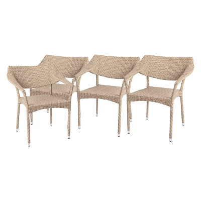 Flash Furniture Jace Commercial Grade Stacking Patio Chairs (Set of 4) 12 Flash Furniture Jace Commercial Grade Stacking Patio Chairs (Set of 4) - Image 12