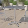 Flash Furniture Mellie 31.5" Square Aluminum Indoor-Outdoor Table with Base