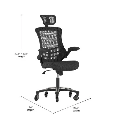 Flash Furniture Kelista High-Back Mesh Ergonomic Office Chair with Roller Wheels 5 Flash Furniture Kelista High-Back Mesh Ergonomic Office Chair with Roller Wheels - Image 5