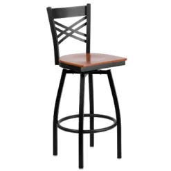 Flash Furniture Black "X" Back Swivel Metal Barstool with Upholstered Seat -Flash Furniture Sale Store GUEST 2a2bd5a4 6fca 4ef9 9b26 45caa1aae2da
