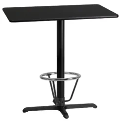 Flash Furniture 24'' x 42'' Rectangular Black Laminate Bar Height Table with Foot Ring