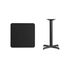 Flash Furniture 24" Square Table with Reversible Black/Mahogany Top and 22" X-Base