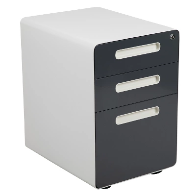 Flash Furniture Ergonomic 3-Drawer Mobile Locking Filing Cabinet 13 Flash Furniture Ergonomic 3-Drawer Mobile Locking Filing Cabinet - Image 13