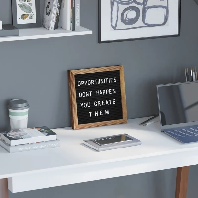 Flash Furniture Gracie 10x10 Felt Letter Board with Solid Wood Frame and 389 Character Set 3 Flash Furniture Gracie 10x10 Felt Letter Board with Solid Wood Frame and 389 Character Set - Image 3