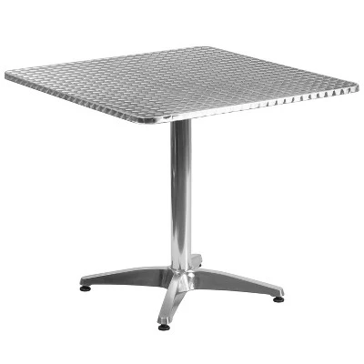 Flash Furniture Mellie 31.5" Square Aluminum Indoor-Outdoor Table with Base 4 Flash Furniture Mellie 31.5" Square Aluminum Indoor-Outdoor Table with Base - Image 4
