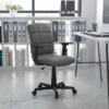 Flash Furniture Mid-Back Gray Quilted Vinyl Swivel Task Office Chair with Arms