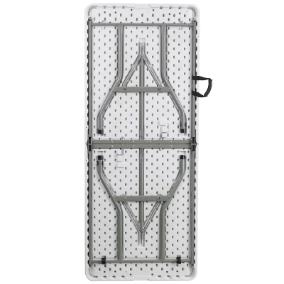 Flash Furniture 6-Foot Bi-Fold Granite White Plastic Folding Table 5 Flash Furniture 6-Foot Bi-Fold Granite White Plastic Folding Table - Image 5