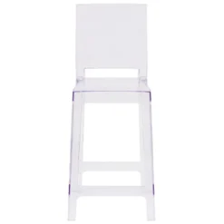 Flash Furniture Ghost Counter Stool with Square Back - Transparent Crystal -Flash Furniture Sale Store GUEST 2f8152c2 84b5 4be6 8c46 e54d1345ed84