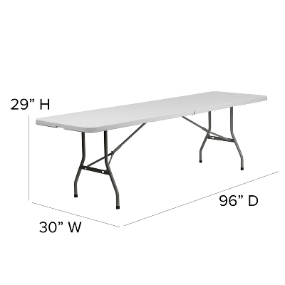 Flash Furniture 8-Foot Bi-Fold Plastic Banquet and Event Folding Table 3 Flash Furniture 8-Foot Bi-Fold Plastic Banquet and Event Folding Table - Image 3