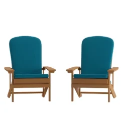 Flash Furniture Charlestown Set Of 2 All-Weather Poly Resin Wood Adirondack Chairs With Cushions For Deck, Porch, And Patio -Flash Furniture Sale Store GUEST 315e06e3 6fbc 4831 86e6 89a08e5cf010