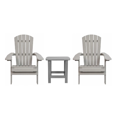 Flash Furniture Charlestown All-Weather Poly Resin Folding Adirondack Chairs, Set of 2 with Side Table 13 Flash Furniture Charlestown All-Weather Poly Resin Folding Adirondack Chairs, Set of 2 with Side Table - Image 13