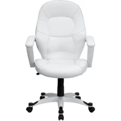 Flash Furniture White LeatherSoft Mid-Back Executive Swivel Office Chair 5 Flash Furniture White LeatherSoft Mid-Back Executive Swivel Office Chair -Flash Furniture Sale Store GUEST 3271c262 f662 44bd 8079 f45eacb3ba8b