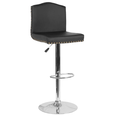 Flash Furniture Bellagio Contemporary Adjustable Height Crown Back Barstool with Accent Nail Trim 12 Flash Furniture Bellagio Contemporary Adjustable Height Crown Back Barstool with Accent Nail Trim - Image 12