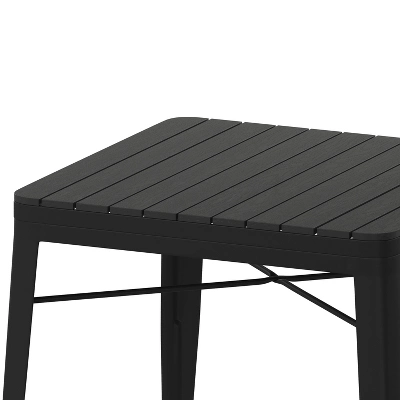 Flash Furniture Helvey 31.5" Square Indoor/Outdoor Steel Dining Table 7 Flash Furniture Helvey 31.5" Square Indoor/Outdoor Steel Dining Table - Image 7