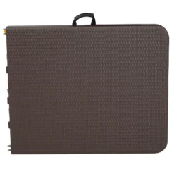 Flash Furniture 6-Foot Bi-Fold Brown Rattan Folding Table with Carrying Handle