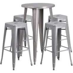 Flash Furniture 24" Round Metal Indoor-Outdoor Bar Table Set with 4 Backless Stools 11 Flash Furniture 24" Round Metal Indoor-Outdoor Bar Table Set with 4 Backless Stools -Flash Furniture Sale Store GUEST 34d7f460 1d55 4f70 a18b cd534cc70cfd