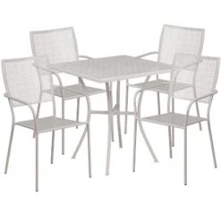 Flash Furniture Oia 28" Square Commercial Grade Steel Patio Set with 4 Chairs -Flash Furniture Sale Store GUEST 35f538b4 3dd1 4043 8c3c 2aeed88e0986