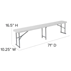 Flash Furniture 10.25''W X 71''L Bi-Fold Granite White Plastic Bench With Carrying Handle -Flash Furniture Sale Store GUEST 360f38ef cb52 45bf bbe6 4885bb81d760