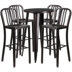 Flash Furniture Commercial Grade 24" Round Metal Bar Table & 4 Stools Set 9 Flash Furniture Commercial Grade 24" Round Metal Bar Table & 4 Stools Set -Flash Furniture Sale Store GUEST 3705c129 1515 4272 b80f 447d423c8c9a