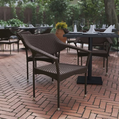 Flash Furniture Jace Commercial Grade Stacking Patio Chairs (Set of 4) 3 Flash Furniture Jace Commercial Grade Stacking Patio Chairs (Set of 4) - Image 3
