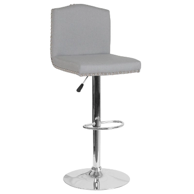 Flash Furniture Bellagio Contemporary Adjustable Height Crown Back Barstool with Accent Nail Trim 10 Flash Furniture Bellagio Contemporary Adjustable Height Crown Back Barstool with Accent Nail Trim - Image 10