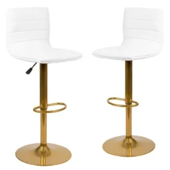 Flash Furniture Modern Vinyl Adjustable Barstools with Gold Base - Set of 2 -Flash Furniture Sale Store GUEST 38fa3767 9cf2 4b31 ba28 da8bc84e2b21