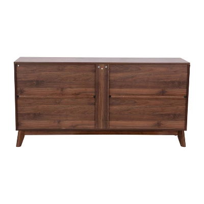 Flash Furniture 60" Buffet Cabinet with 4 Soft Close Doors - Dark Walnut 8 Flash Furniture 60" Buffet Cabinet with 4 Soft Close Doors - Dark Walnut - Image 8