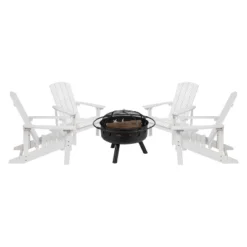 Flash Furniture Charlestown 5-Piece Poly Resin Adirondack Chair and Fire Pit Set -Flash Furniture Sale Store GUEST 3b8b9c48 3d62 45b3 87c9 4a9f523e26e5
