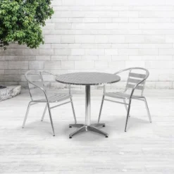 Flash Furniture Mellie 31.5'' Round Indoor-Outdoor Table with Aluminum Base