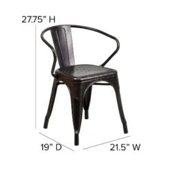 Flash Furniture Commercial Grade Metal Indoor-Outdoor Chair with Arms -Flash Furniture Sale Store GUEST 3c52e949 077d 4131 9511 2eb4c9244779