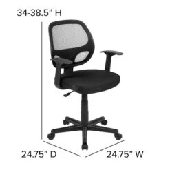 Flash Furniture Flash Fundamentals Mid-Back Mesh Swivel Office Chair with Arms -Flash Furniture Sale Store GUEST 3c702761 2a4d 4931 9981 1f1ef220da5d