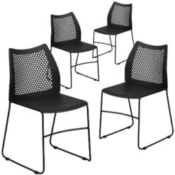 Flash Furniture 4 Pack HERCULES Series Stack Chair with Air-Vent Back