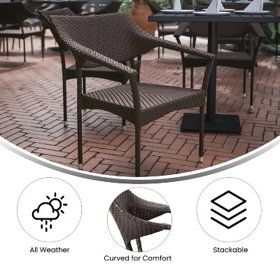 Flash Furniture Jace Commercial Grade Stacking Patio Chairs (Set of 4) 5 Flash Furniture Jace Commercial Grade Stacking Patio Chairs (Set of 4) - Image 5