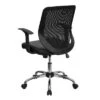 Flash Furniture Mid-Back Mesh Swivel Office Chair with LeatherSoft Seat and Chrome Base