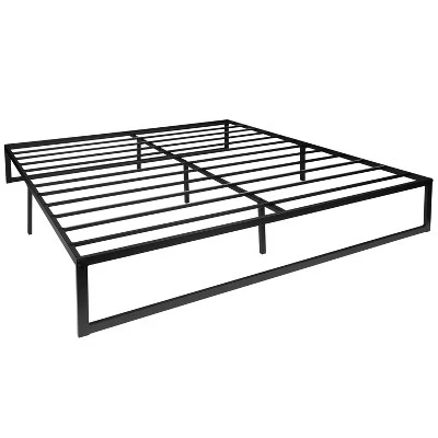 Flash Furniture 14" Metal Platform Bed Frame with 10" Mattress and 2" Gel Topper 2 Flash Furniture 14" Metal Platform Bed Frame with 10" Mattress and 2" Gel Topper - Image 2