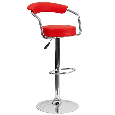 Flash Furniture Contemporary Vinyl Adjustable Height Barstool with Arms 11 Flash Furniture Contemporary Vinyl Adjustable Height Barstool with Arms - Image 11