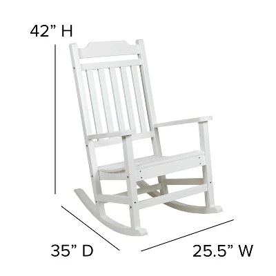 Flash Furniture Winston All-Weather Rocking Chair Set of 2 with Accent Table 6 Flash Furniture Winston All-Weather Rocking Chair Set of 2 with Accent Table - Image 6