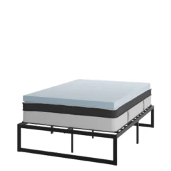 Flash Furniture 14 Inch Metal Platform Bed Frame with 12 Inch Mattress & 3 Inch Topper -Flash Furniture Sale Store GUEST 44abbc70 3035 4edb 8e85 43888c0f2fd5