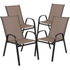 Flash Furniture 3-Piece Outdoor Patio Dining Set - Glass Table & 2 Stack Chairs -Flash Furniture Sale Store GUEST 459c04b1 1edd 452b ae1d e582f9af82be