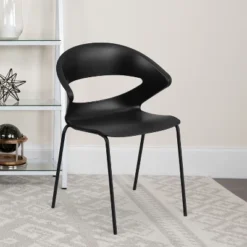 Flash Furniture HERCULES Series Heavy-Duty Black Stack Chair - 440 Lb. Capacity