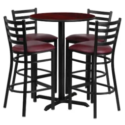 Flash Furniture 30'' Round Laminate Table Set with X-Base and 4 Ladder Back Metal Barstools 19 Flash Furniture 30'' Round Laminate Table Set with X-Base and 4 Ladder Back Metal Barstools -Flash Furniture Sale Store GUEST 46a215a2 b6c8 4db1 bd2e a90b901140f0