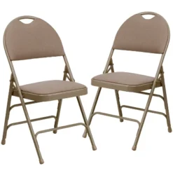 Flash Furniture HERCULES Series Extra Large Triple Braced Metal Folding Chair with Handle - 2 Pack -Flash Furniture Sale Store GUEST 46ca5d02 4078 4978 862b 985a779c9683
