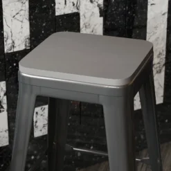 Flash Furniture Perry Poly Resin Wood Square Replacement Seats, Set of 4